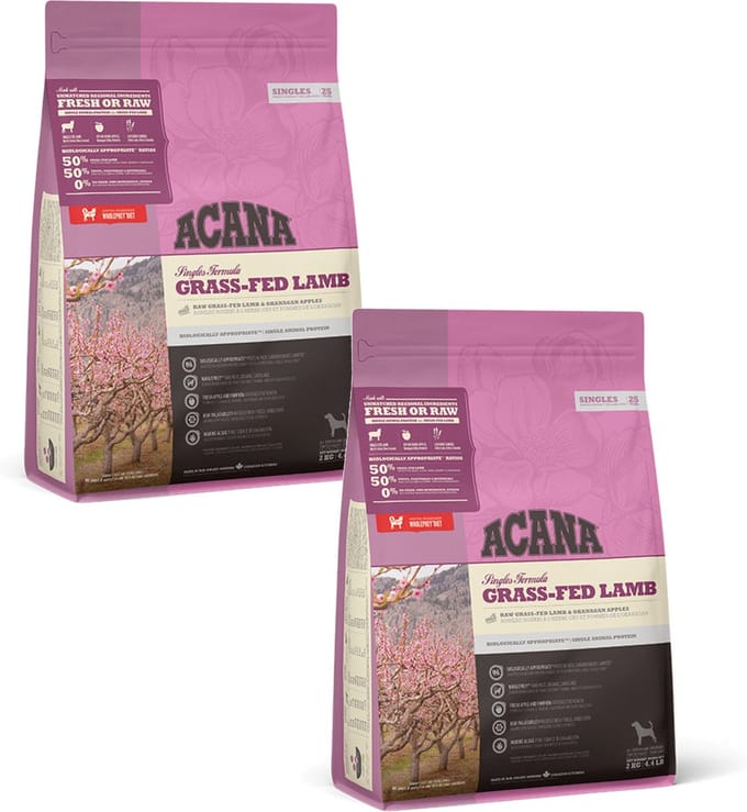 Acana Singles Grass-Fed Lamb Lam&Appel - Hondenvoer - 2 x 2 kg
