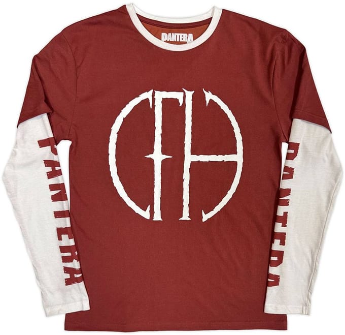 Pantera - Frayed Logo Longsleeve shirt - M - Rood/Wit