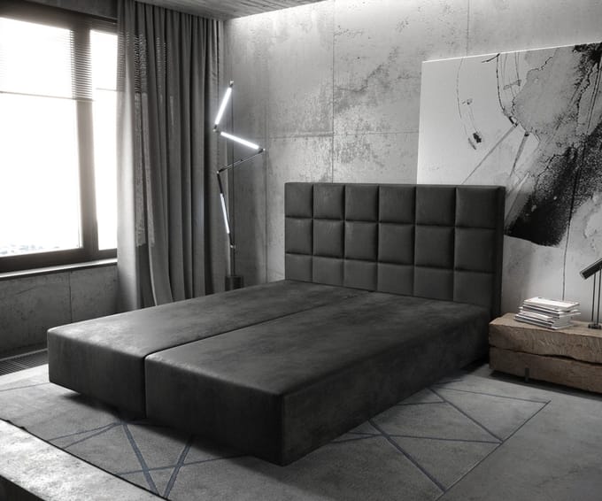 Boxspring-frame Dream-Fine microvezel antraciet vintage 180x200