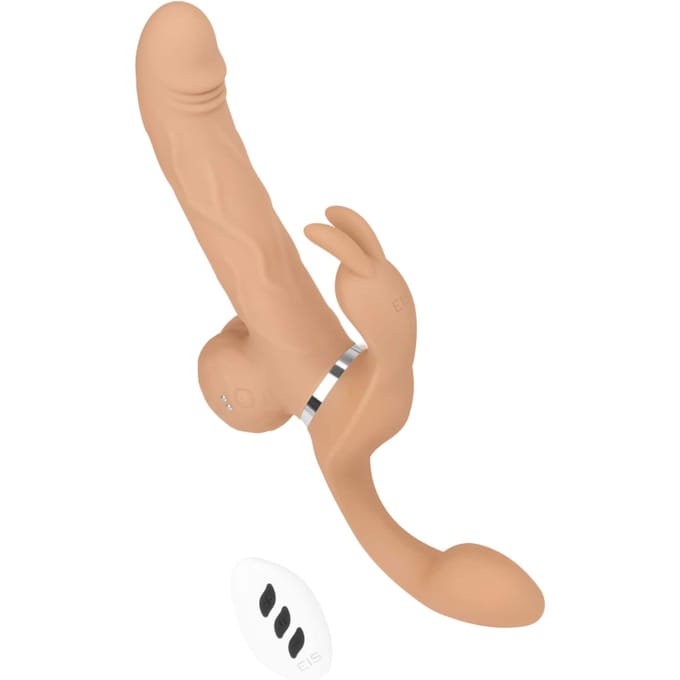 3-in-1 Rabbit Vibrator van siliconen, 32,5 cm