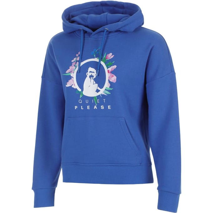Quiet Please Crush Flower Logo Sweater met capuchon Meisjes-blauw, wit