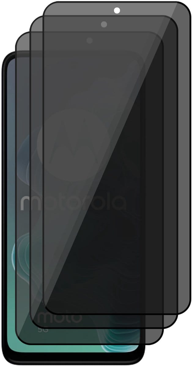 Privacy Screenprotector geschikt voor Motorola Moto G35 / G75 - 3x Volledig Dekkend Glas Screen Protector