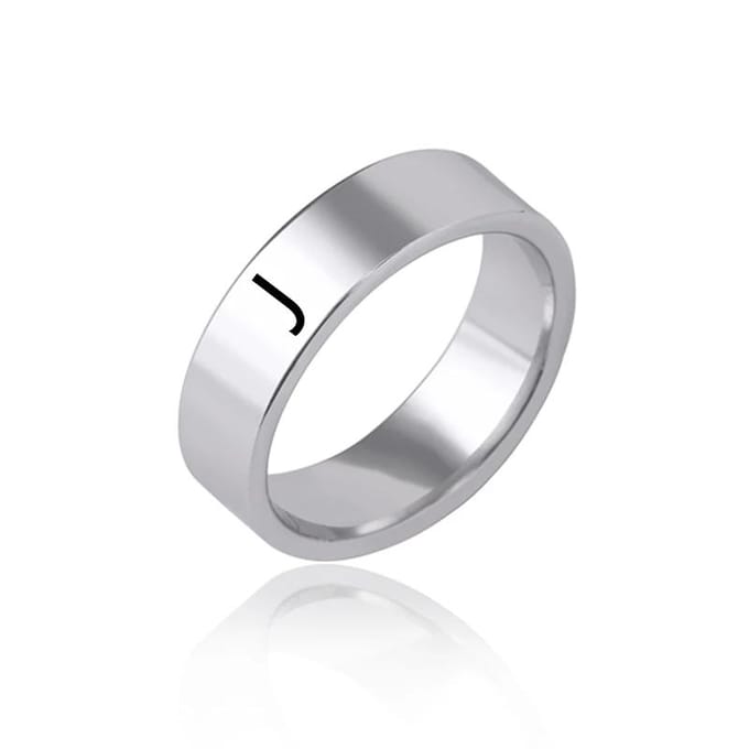 Mode 26 Engelse Letters Roestvrij Staal Ringen Vergulde Initialen Ring Voor Vrouwen Mannen 8 white