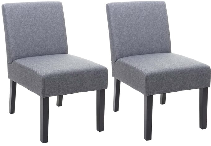 Set van 2 eetkamerstoelen MCW-F61, loungestoel, stof/textiel ~ donkergrijs