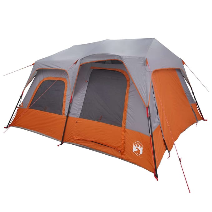 vidaXL - Directe - Tent - 8-persoons - Grijs - en - Oranje