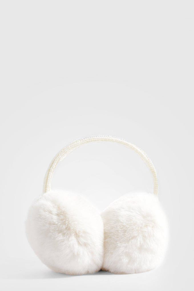 boohoo Dames Fluffy Oorwarmer | Cream