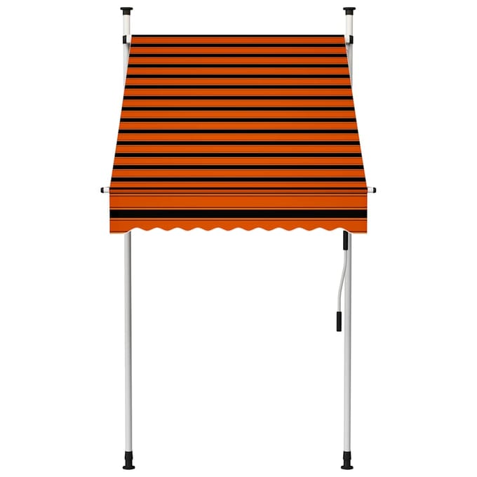 vidaXL - Luifel - handmatig - uittrekbaar - 100 - cm - oranje - en - bruin