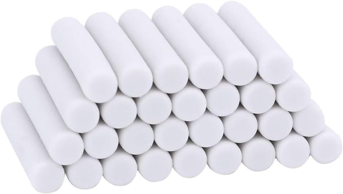 Witte Gumvullingen - Potlood Gummen - Schetsen Tekenen - Premium Rubber - 5x25mm - Wit