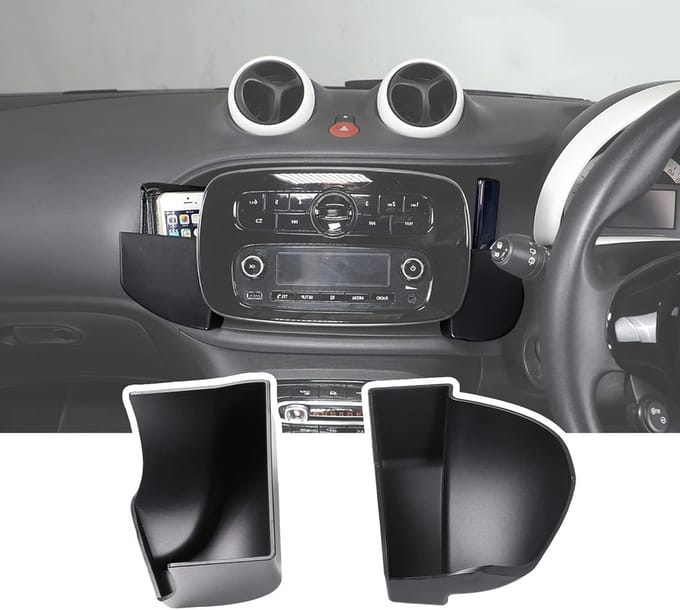 Central Touch Screen Side Storage Box voor Smart Fortwo en Forfour 2016-2021, Console Organizer en Interieur Accessoires, 2 Stuks voor Efficiënte Opbergruimte