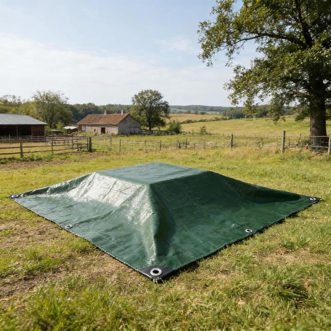 Afdekzeil met Ogen - Waterdicht Zeil - Buiten Opslag - UV-Bestendig Scheurvast - 160 x 160 cm - Leger Groen