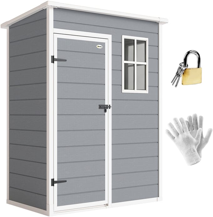 Outsunny Tuinberging Kunststof, aluminiumlegering 151L x 92B x 193H cm Grijs