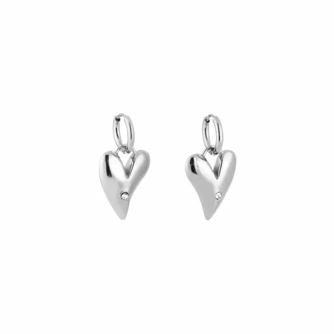 Bijoutheek Oorhangers Hart Zirkonia Zilver