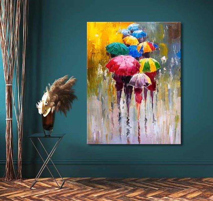 Handgeschilderd schilderij Olieverf op Canvas - Ten Couples and a Single
