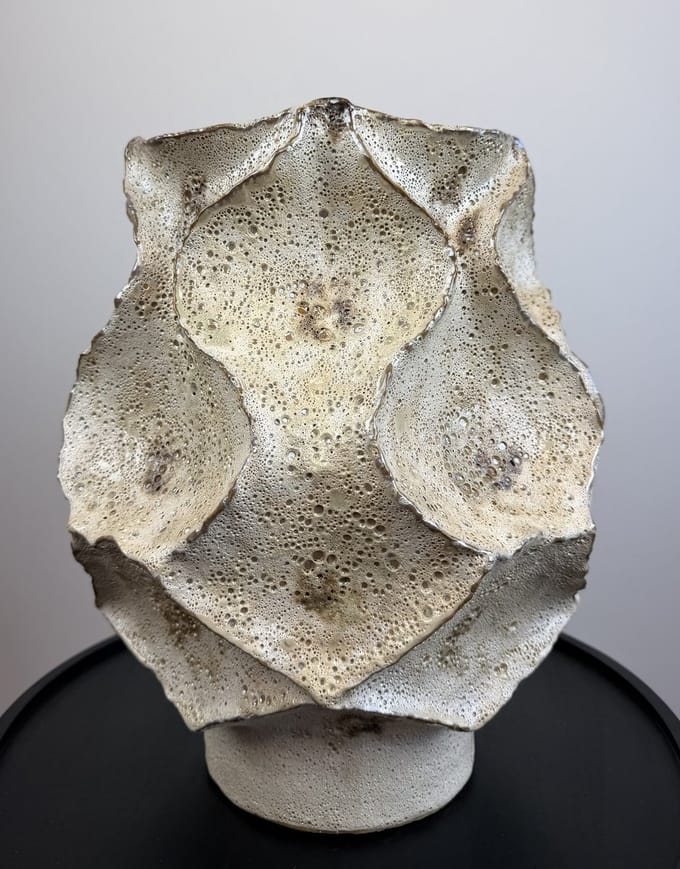 Schelp vaas Keramiek Creme