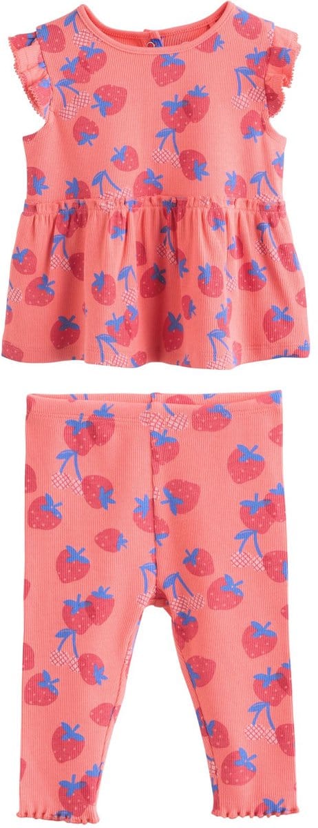 Next - Meisjes - Geribbelde top en Leggings babyset 2 Pieces - Rood