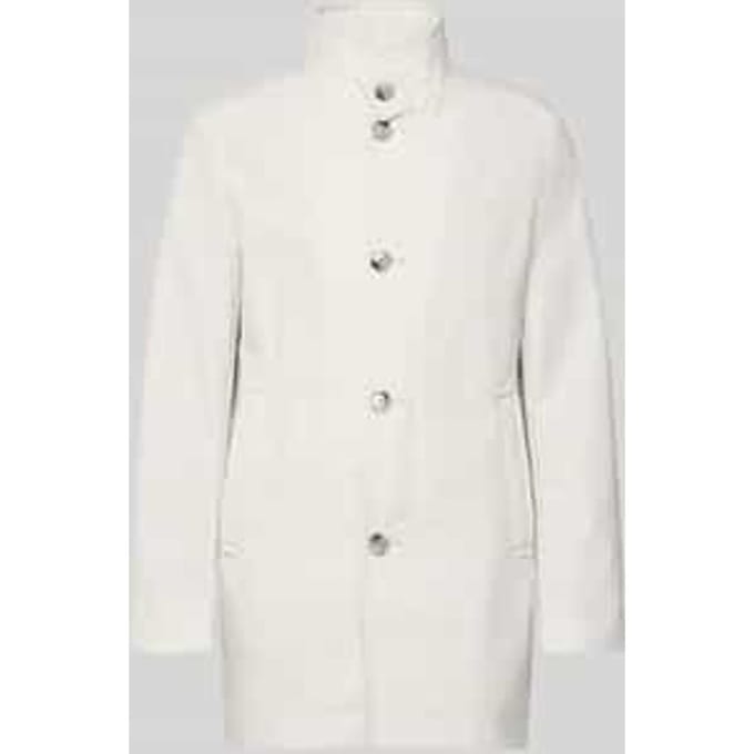 Regular fit lange jas met opstaande kraag model 'FYNN'