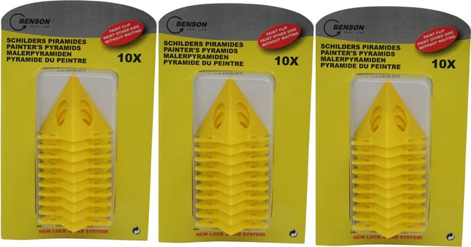 Benson Schilderpiramides - 30x stuks - geel - 5 cm - schilder piramides