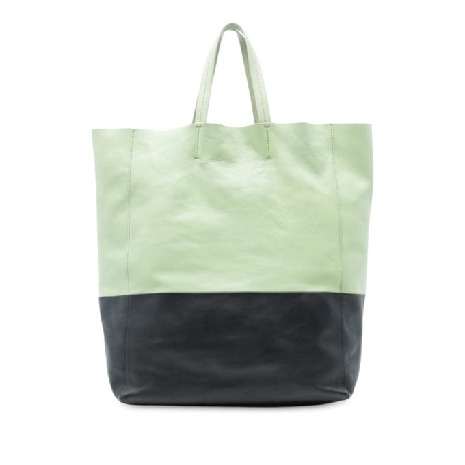 Tweedehands Bicolor Leren Verticale Cabas Tote