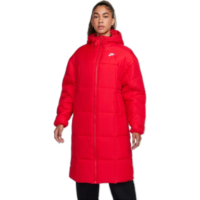 Dames lang donsjack W Thermic Classic Parka University Rood/wit