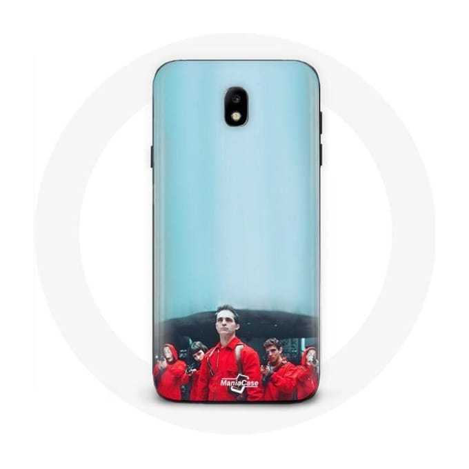 Coque - MANIACASE - Samsung Galaxy J7 2017 - La casa de papel - Souple - Bleu bleu