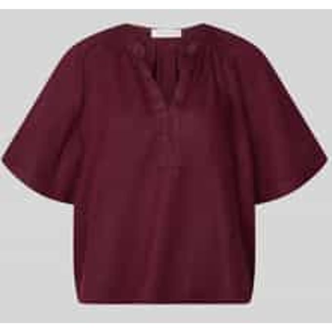 boxy fit linnen blouse met V-hals