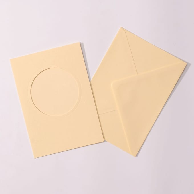 Vaessen Creative Passepartout Rond 5stuks creme