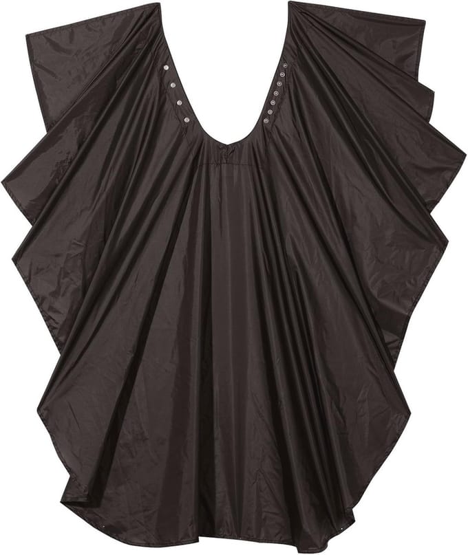 Zwarte Duo Cape met Drukknop en Band - 178 x 138 cm, Waterafstotend