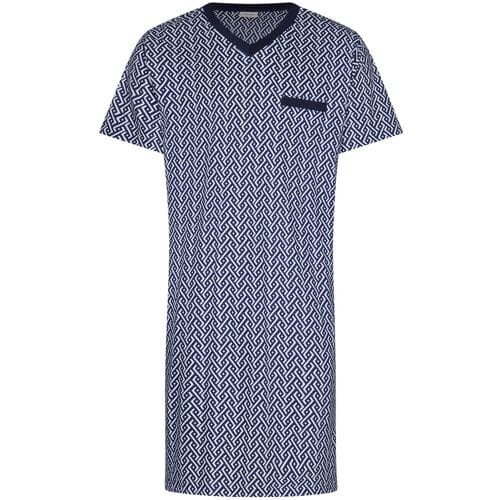 Pastunette - Nachthemd - Blue Motion - Katoen - Blauw/Wit - Maat S