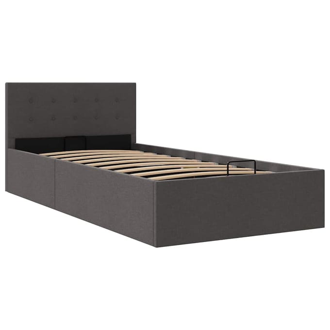 vidaXL - Bedframe - met - hydraulische - opslag - stof - donkergrijs - 100x200 - cm