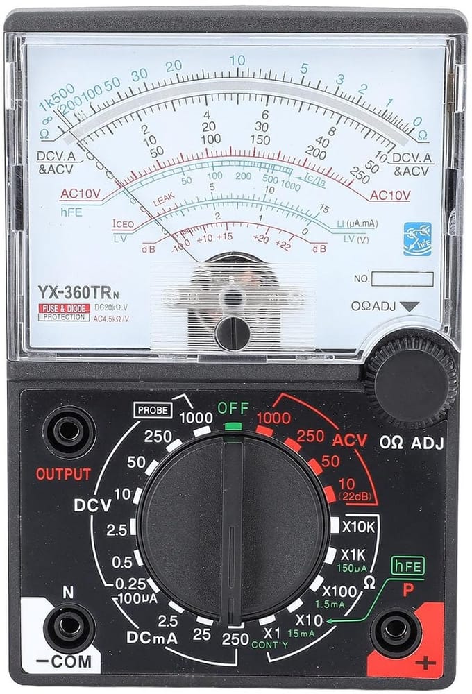 Analoge Multimeter - Pointer Tester - Elektrisch Testen - Contactloze Spanningsdetectie - 25 x 13 x 4 cm - Grijs