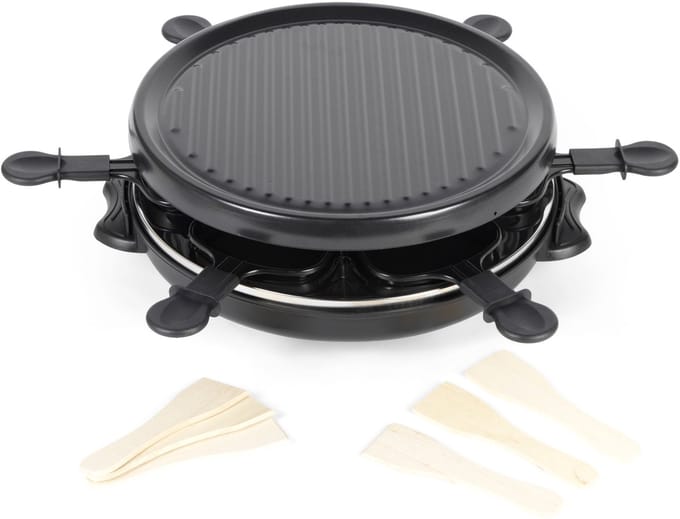 Giles & Posner Tafelraclette Grill – 6 Grillpannetjes & Spatels