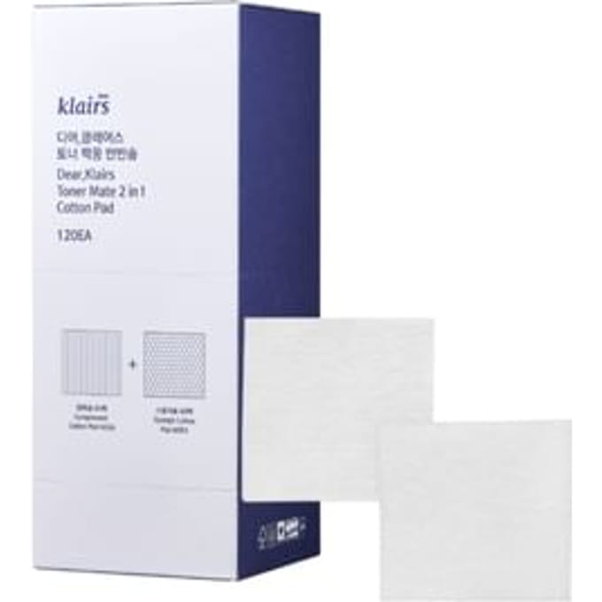 Cher, Klairs, Coussin de coton 2 en 1 Toner Mate, 60 feuilles compressées/60 éponges white