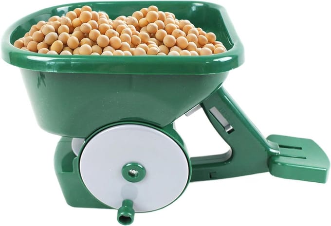 Handstrooier - Gazon strooier - Tuinonderhoud - Verstelbare korrelgrootte - 3 Liter capaciteit - Groen