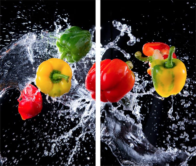TMK ArtDeko - Snijplank - Glas - Paprika - 2x 30x52 cm