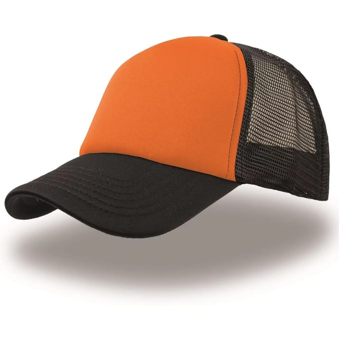 Atlantis Headwear Rapper Cap AT505 - Orange/Black/Black - One size