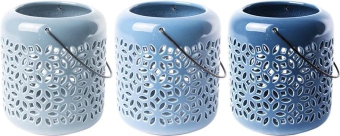 Esschert Design windlicht  blauw (1 stuk) assorti
