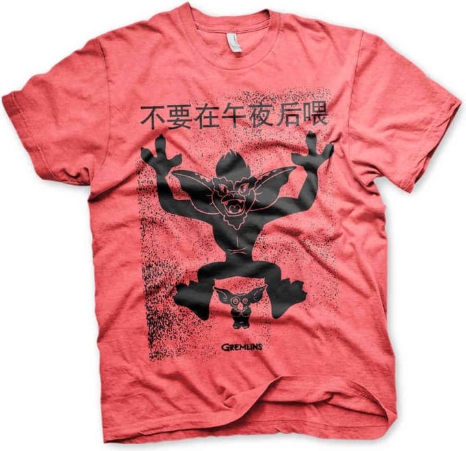 Gremlins Heren Tshirt -S- Chinese Poster Rood