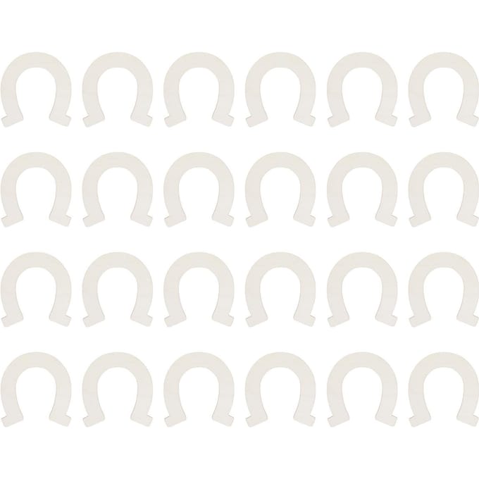24 stuks DIY Houten Schijven Hoefijzervorm Onvoltooide Uitsparingen Hanger Handgemaakte Knutseldecoratie white