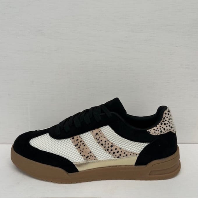 Trendy sneakers met retrozool zwart Zwart / 38