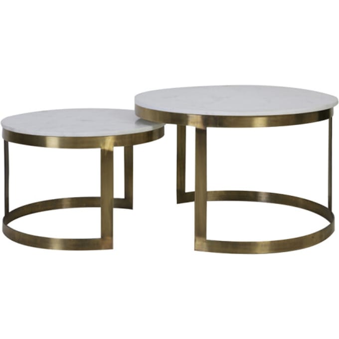 Light & Living Salontafel Perlato - Wit - Ø75cm - Modern