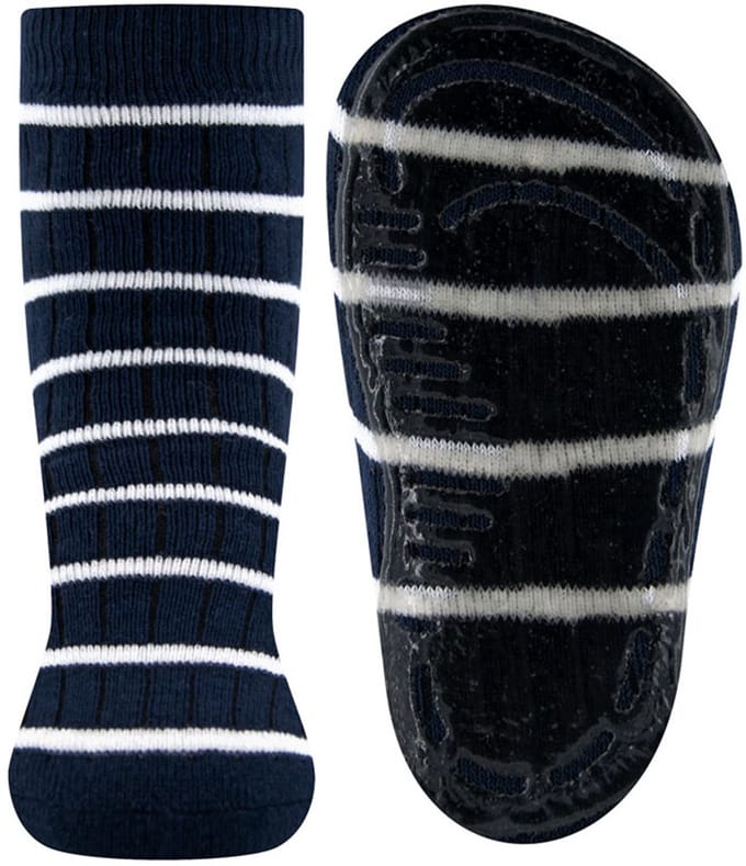 Antislipsokken Ewers - Blauw & Wit met Sportstreep - Siliconenzool-35/38