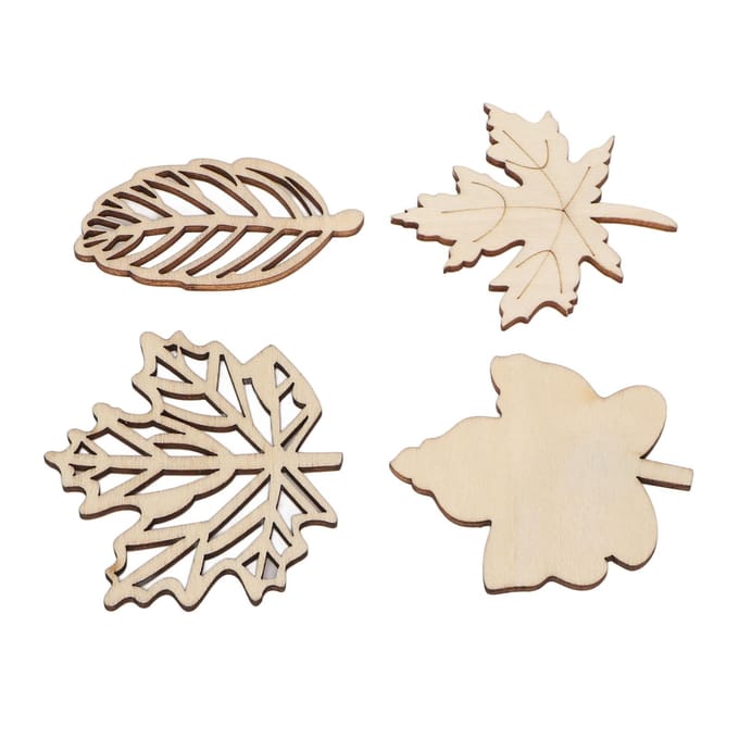 80 STUKS Houten Hol Blad Glad Snijden Composiethout Uitgehold Bladstuk voor Decoratie beige