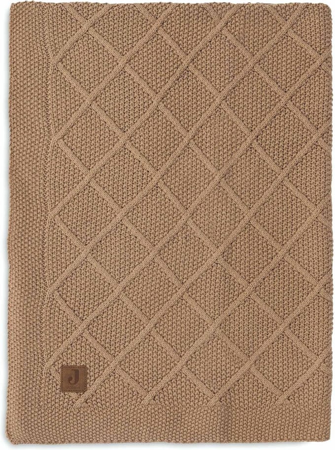 Jollein Winter Deken Ledikant 100x150cm Check Knit Biscuit