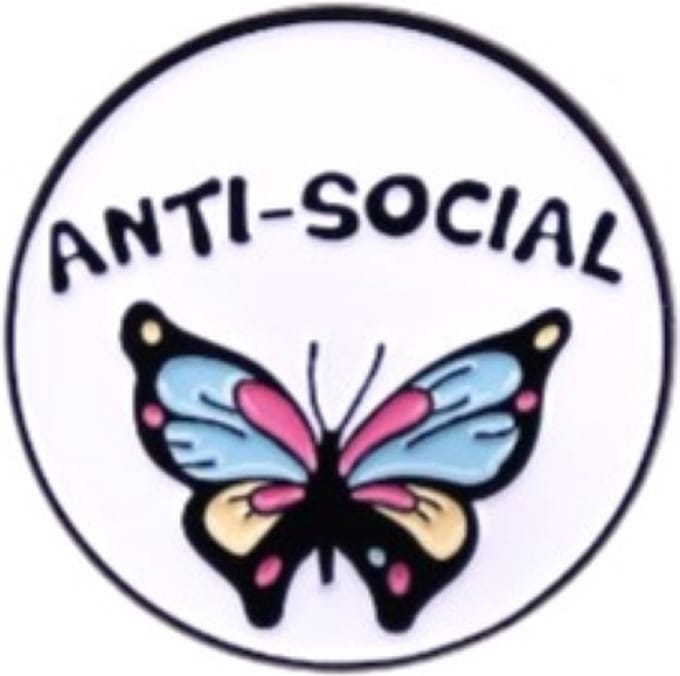 Pin Broche - enamel pin - kledingspeld - Anti-social butterfly