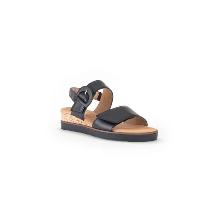 Gabor 752 Sandalen - Met Sleehak - Dames - Zwart - Maat 38,5