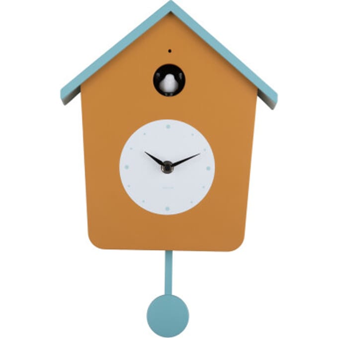 Karlsson - Wandklok Cuckoo Light - Ochre yellow & misty blue