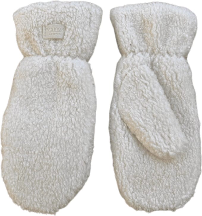 Teddy wanten dames - Wanten dames - Warme voering - Wit - One size