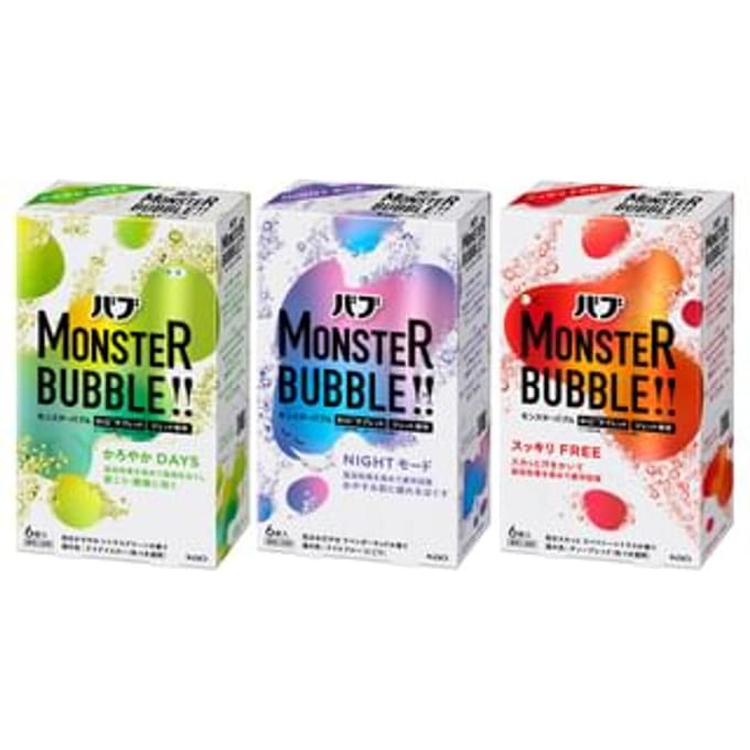 Kao - Bub Monster Bubble Bath Salt Tablet Citrus Green - 6 pcs