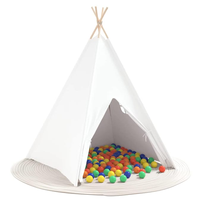 vidaXL Teepee Tent Wit 120 x 120 x 150 cm Stof en Plastic
