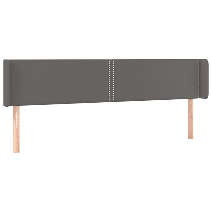 vidaXL - Hoofdbord - LED - 203x16x78/88 - cm - kunstleer - grijs